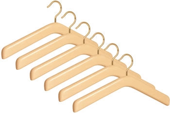 Kleiderbügelprofi 6er Garderobenbügel Set ECO 508 Premium natur m