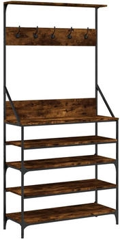 vidaXL Kleiderständer mit Schuhablage Räuchereiche 90x34x184 cm