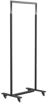 Frost Bukto Kleiderständer mit Rollen schwarz matt / edelstahl poliert 63,8cm