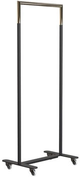 Frost Bukto Kleiderständer mit Rollen schwarz matt / gold poliert 63,8cm