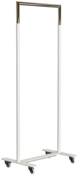 Frost Bukto Kleiderständer mit Rollen 63,8x45x156cm weiß/gold/4 Rollen/2 Stopper weiß/gold