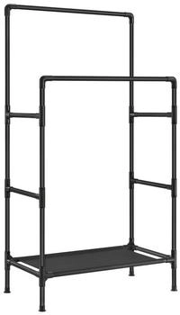 Songmics Kleiderst&auml;nder, Garderobenst&auml;nder aus Metall, mit 2 Kleiderstangen schwarz RDR001B02