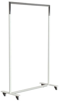 Frost Bukto Kleiderständer mit Rollen 103,8x45x156cm weiß/poliert/4 Rollen/2 Stopper weiß