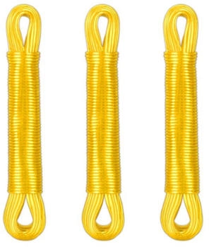 Relaxdays Set of 3 Washing Lines 20 m Laundry Cord with Polyester Core PVC Extra Strong Indoors & Outdoors Yellow Relaxdays Set of 3 Washing Lines 20 m Laundry Cord with Polyester Core PVC Extra Strong Indoors & Outdoors Yellow