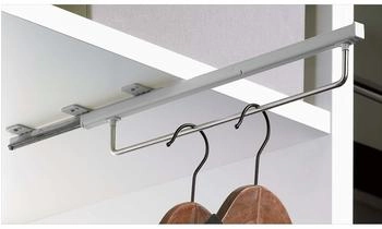 Hettich Kleiderbügelhalter ausziehbar mit Quadro Basis, silber (9136277)