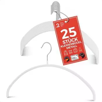 Mawa Economic P Kleiderbügel 25er-Set rutschfest 40cm Weiß (4002651980232)