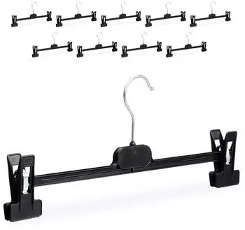Relaxdays Hosenb&uuml;gel mit Clips, Kunststoff, verstellbar, 30er-Set