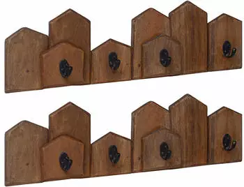 vidaXL Wandgarderobe Massives Mahagoniholz Braun 48x8x15cm