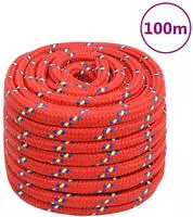 vidaXL Bootsseil Rot 20 mm 100 m Polypropylen