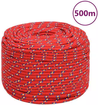 vidaXL Bootsseil Polypropylen 10mm 500m Rot (152404)