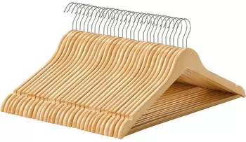 Songmics Holzkleiderb&uuml;gel 30er-Set, Schulterkerben, 360&deg; Drehhaken (CRW031NL)