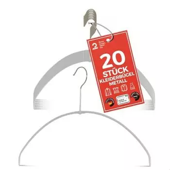 Mawa Light Kleiderbügel 20er-Set rutschfest 40cm Weiß (0414006233)
