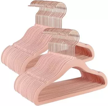 Songmics Kinderkleiderb&uuml;gel Samt Pastellrosa 360&deg; drehbarer Haken Ros&eacute;gold (CRF027P01)