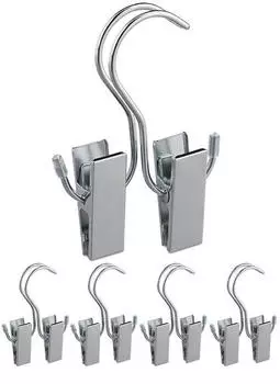 Relaxdays Stiefelklammern doppelt, gummiert, 50er Set, Eisen, Silber