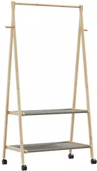 vidaXL Kleiderst&auml;nder mit Ablagen und Rollen 96x45,5x155,5cm Bambus (4008909)