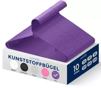 SereneLife Kleiderbügel rutschfest, Kunststoff, Lila, 10 Stück (SLHPLPURL10)
