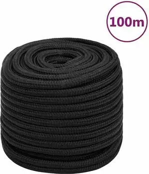 vidaXL Bootseil Schwarz 16mm 100m Polypropylen