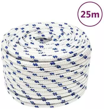 vidaXL Bootsseil Polypropylen weiß 14mm 25m (152303)