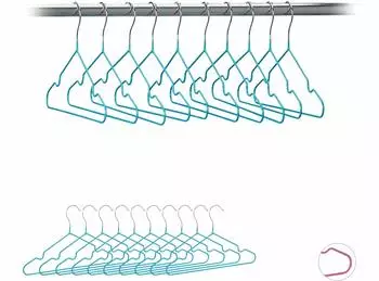 Relaxdays Drahtkleiderb&uuml;gel Kinder 60er-Set t&uuml;rkis (35g)