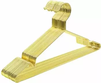Songmics Kleiderbügel aus Metall, Verchromt, Rostbeständig, Gold, 42cm, 20 Stück (ZY-GHM-0914-155)