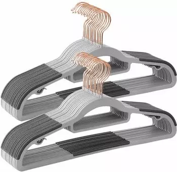 Songmics Kleiderb&uuml;gel 30er Set, Kunststoff, Rutschfest, Platzsparend, 0,5cm Dick, 42cm Lang, 360&deg; Drehbarer Haken (CRP020G01)