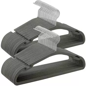 Songmics Samtb&uuml;gel 50er Set, rutschfest, 360&deg; Haken, 43x21cm, grau (CRF039G02)
