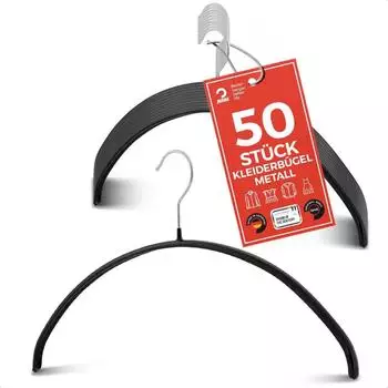 Mawa Kleiderb&uuml;gel 50er-Set rutschfest 40cm Schwarz (0312005000)