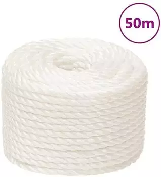 vidaXL Arbeitsseil Polypropylen Weiß 12mm 50m (153056)