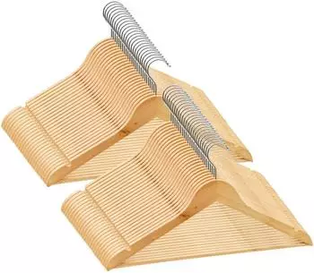 vidaXL Kleiderb&uuml;gel-Set 50 Stk. rutschfest Hartholz, Braun (289912)