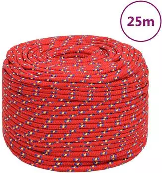 vidaXL Bootsseil Polypropylen Rot 6mm 25m (152390)