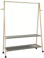 vidaXL Kleiderst&auml;nder mit Ablagen und Rollen 132x45,5x155,5 cm Bambus