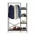 Relaxdays Kleiderständer Industrial 5 Ablagen, 160x100x40cm, braun-schwarz