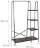 Relaxdays Kleiderständer Industrial 5 Ablagen, 160x100x40cm, braun-schwarz