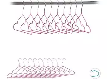 Relaxdays Kinderkleiderbügel, Drahtbügel, 60er-Set, rosa (RDKB60RS)