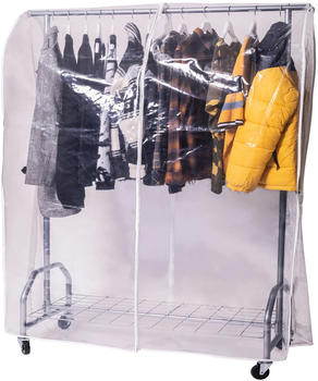 ONVAYA Kleiderständer mit Abdeckhülle 120 x 180 cm silbergrau