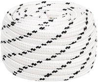 vidaXL Bootsseil Geflochten Wei&szlig; 16 mmx50 m Polyester