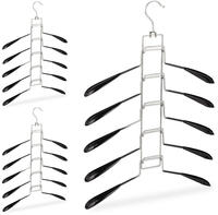 Relaxdays Mehrlagiger Kleiderb&uuml;gel 3er Set, 5 B&uuml;gel pro Aufh&auml;ngung,