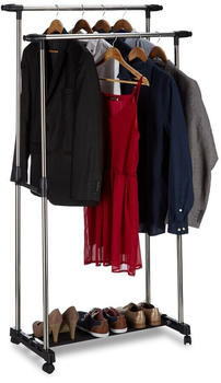 Relaxdays Rollgarderobe mit 2 Kleiderstangen (10023767-0)