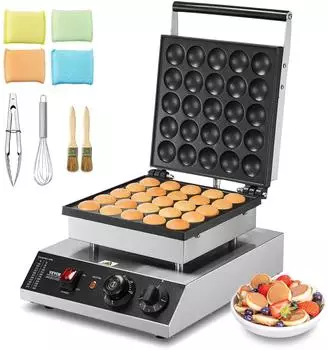 VEVOR Mini Pfannkuchen Maschine Dutch Pfannkuchenmaker 25 Stk Edelstahl Dorayaki