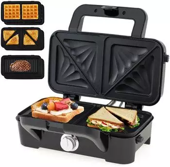 Costway 3-in-1-Sandwichmaker Panini-Presse 1200W