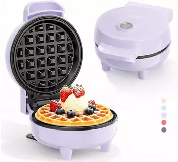 YASHE Mini-Waffeleisen 550W, Antihaft, lila