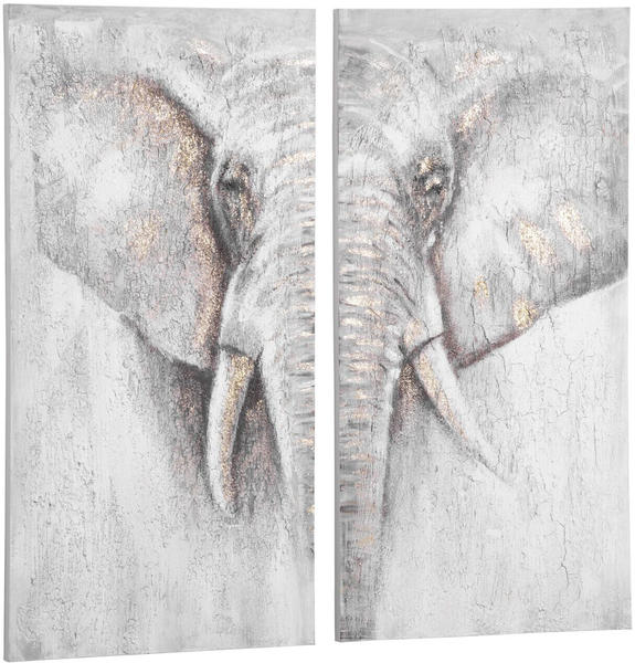 HomCom Elefant mit Goldstaub 60x12cm 2er