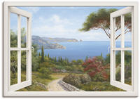 Artland Wandbild "Fensterblick - Haus am Meer I" Fensterblick 1 Stk. tlg. als