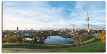 Art-Land Panorama vom Olympiapark in München bei Sonnenuntergang 100x50cm