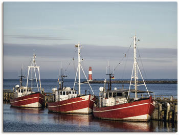 Art-Land Fischerboote und Mole in Warnemünde 80x60cm