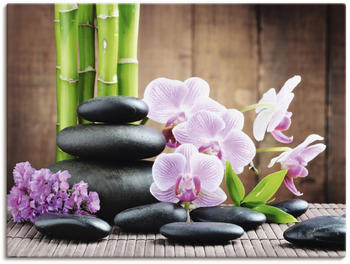 Art-Land Spa Konzept mit Zen Steinen und Orchideen 60x45cm