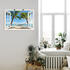 Art-Land Fensterblick Urlaub am Palmenstrand in der Karibik mit Hängematte 130x90cm