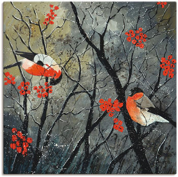 Art-Land rote Vögel im Winter 100x100cm