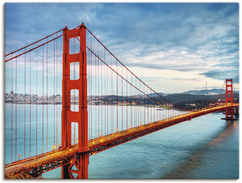 Art-Land Berühmte Golden Gate Bridge, San Francisco in der Nacht, USA 80x60cm