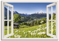 Artland Wandbild "Fensterblick Bayerischen Alpen" Berge 1 Stk. tlg. als...